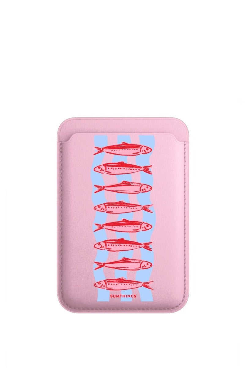 Sardine MagSafe Deri Cüzdan Wallet Pembe - Sumthincs