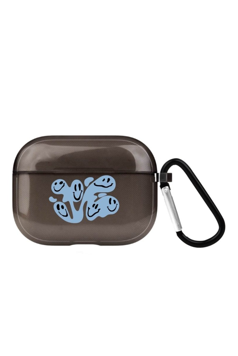 Smiley AirPods Pro 2 Şeffaf Silikon Kılıf Siyah - SUMTHINCS
