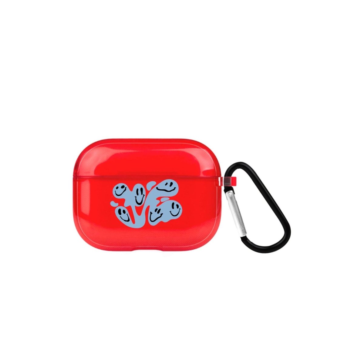 Smiley AirPods Pro Şeffaf Silikon Kılıf Kırmızı - SUMTHINCS