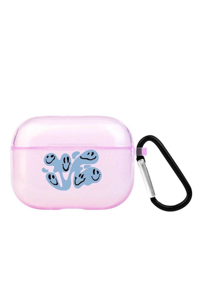 Smiley AirPods Pro Şeffaf Silikon Kılıf Lila - SUMTHINCS