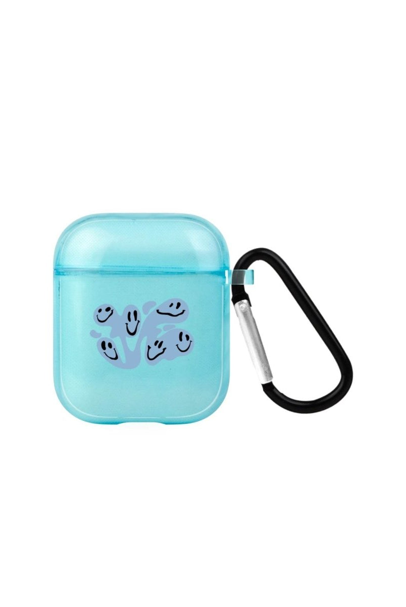 Smiley AirPods Şeffaf Silikon Kılıf Mavi - SUMTHINCS