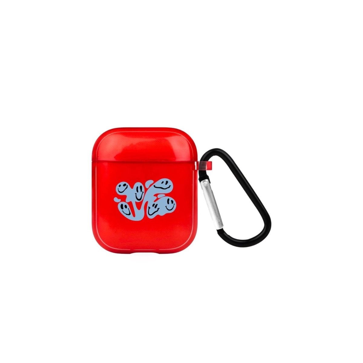 Smiley AirPods Şeffaf Silikon Kılıf Kırmızı - SUMTHINCS