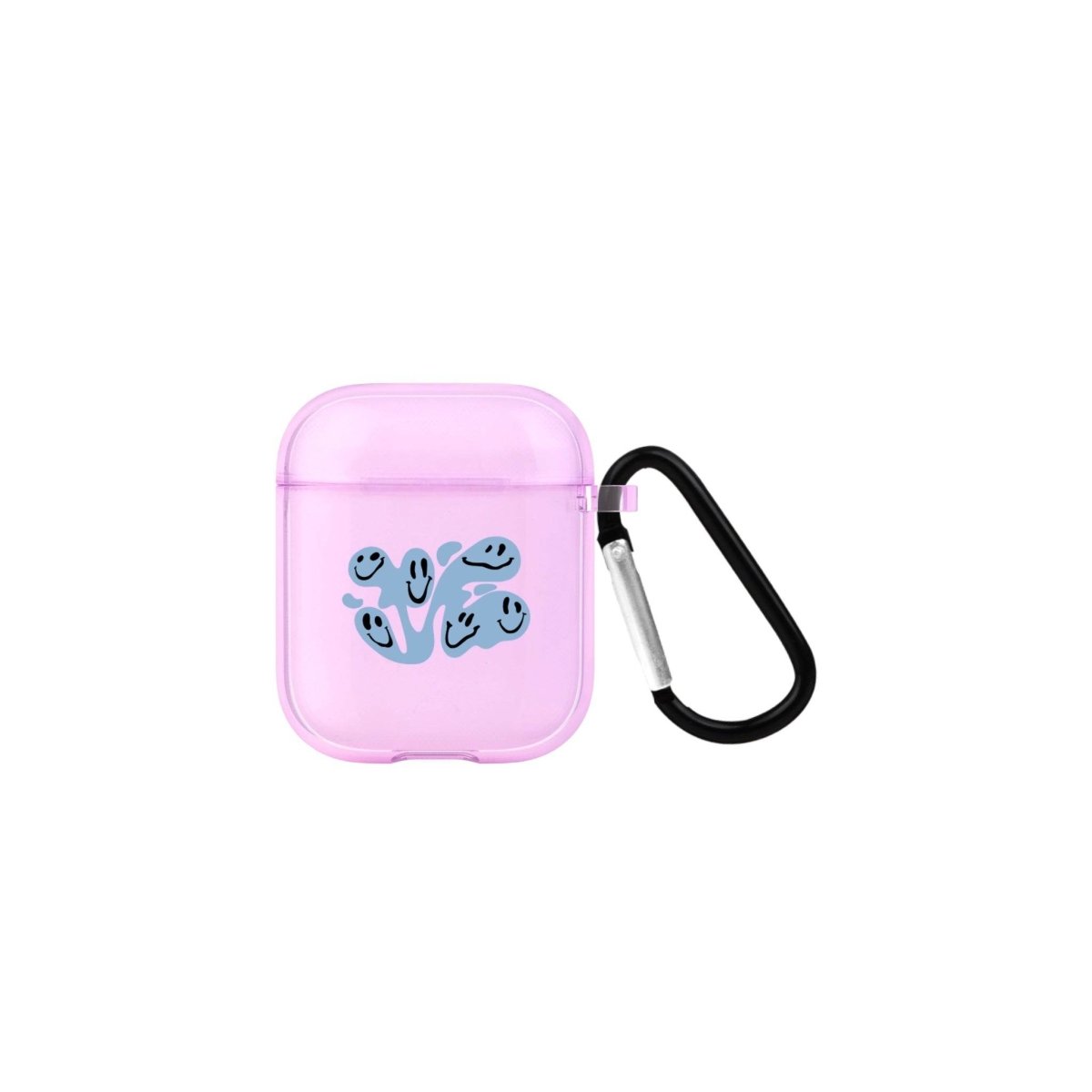 Smiley AirPods Şeffaf Silikon Kılıf Lila - SUMTHINCS