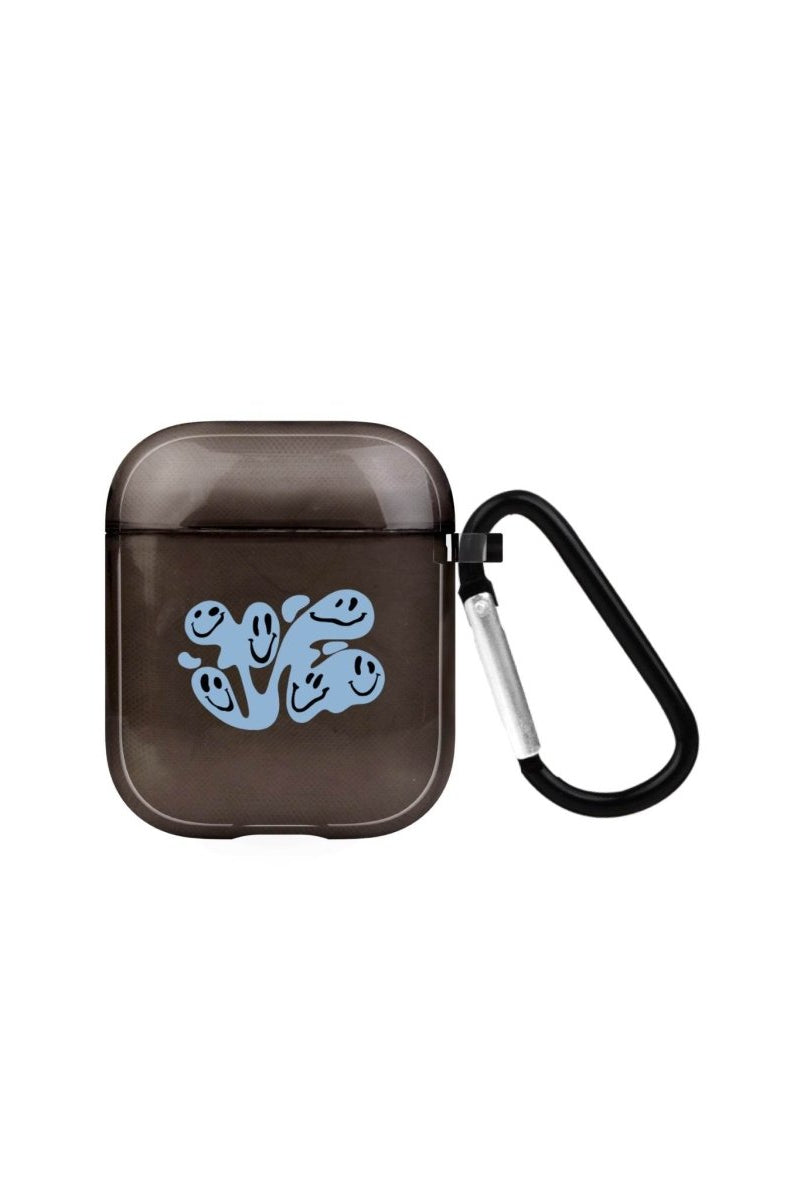 Smiley AirPods Şeffaf Silikon Kılıf Siyah - SUMTHINCS