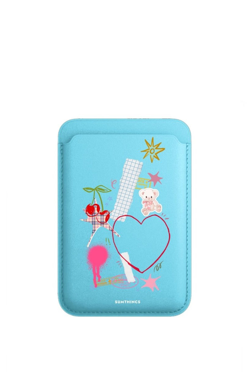 Sweet Chaos MagSafe Deri Cüzdan Wallet Mavi - Sumthincs