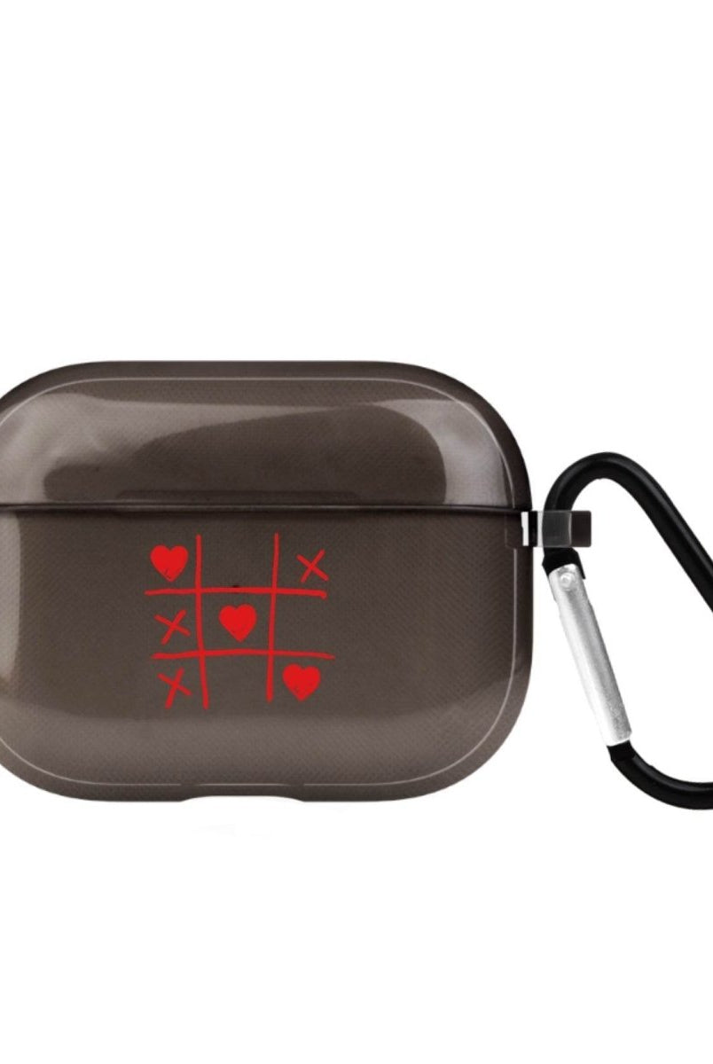 Tic Tac Toe AirPods Pro 2 Şeffaf Silikon Kılıf Siyah - SUMTHINCS
