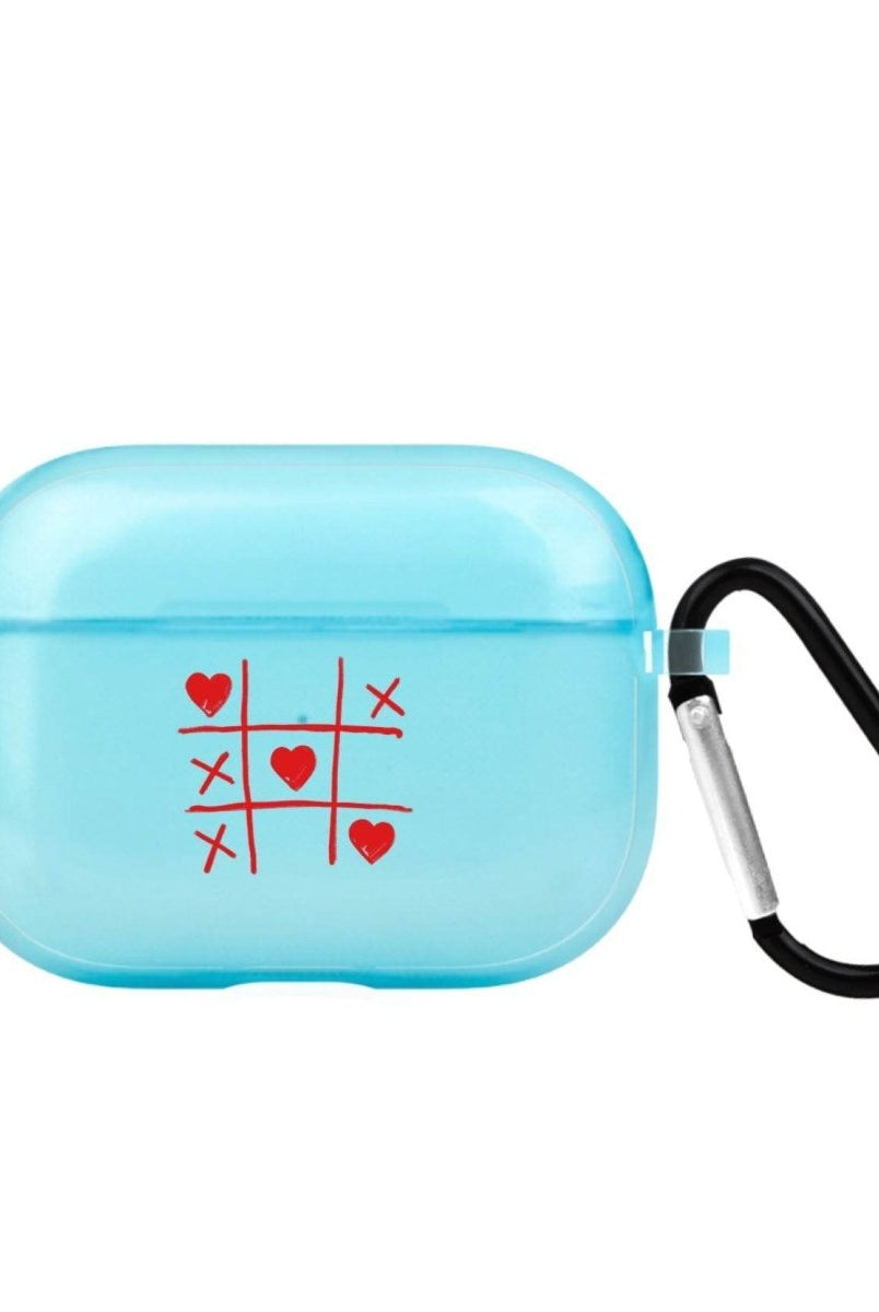 Tic Tac Toe AirPods Pro 2 Şeffaf Silikon Kılıf Mavi - SUMTHINCS