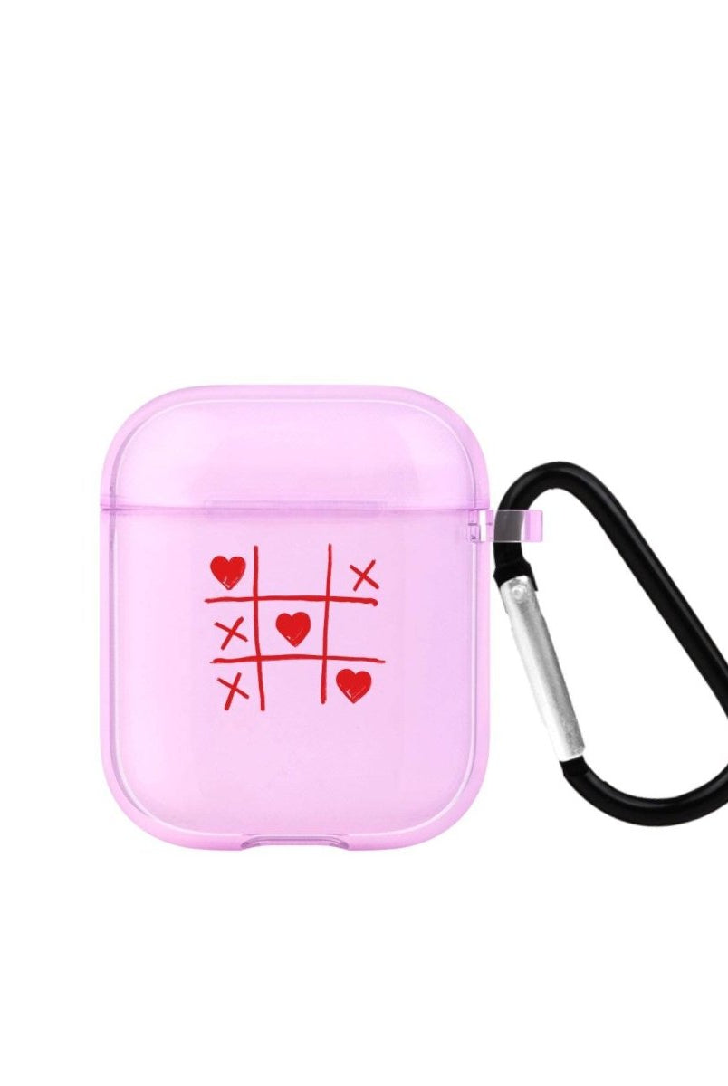 Tic Tac Toe AirPods Şeffaf Silikon Kılıf Lila - SUMTHINCS