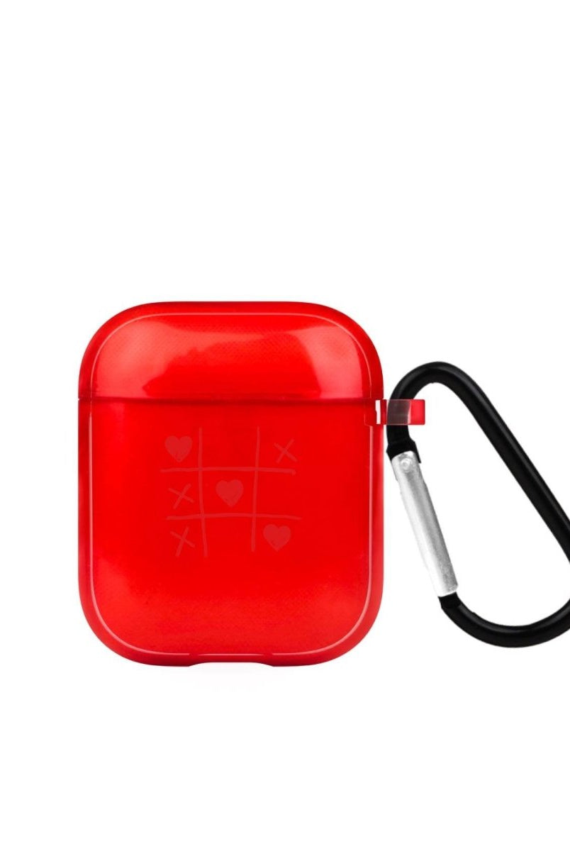 Tic Tac Toe AirPods Şeffaf Silikon Kılıf Kırmızı - SUMTHINCS