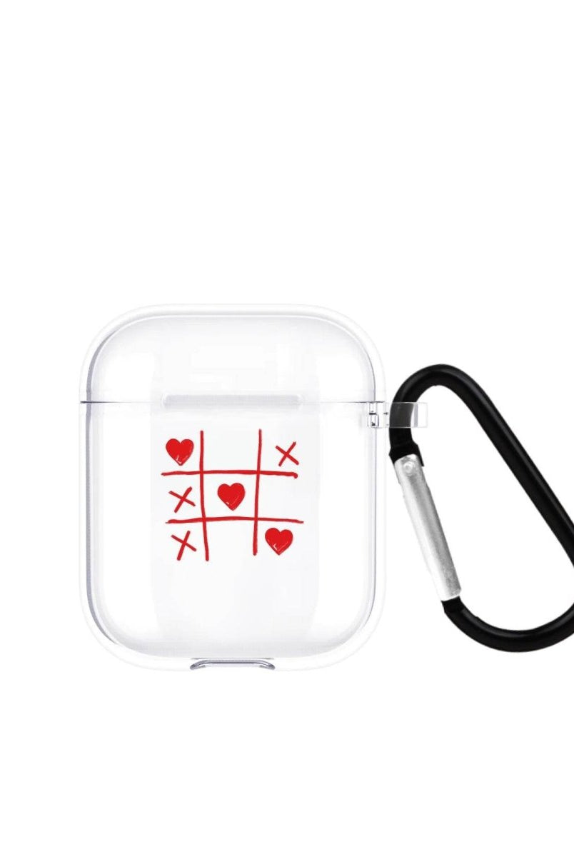 Tic Tac Toe AirPods Şeffaf Silikon Kılıf Beyaz Şeffaf - SUMTHINCS