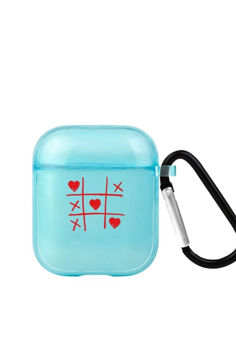 Tic Tac Toe AirPods Şeffaf Silikon Kılıf Mavi - SUMTHINCS