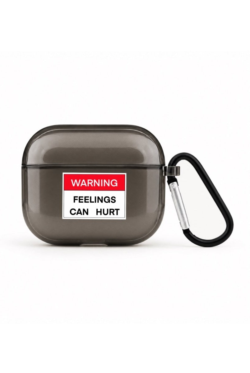Warning AirPods 3 Şeffaf Silikon Kılıf Siyah - Sumthincs