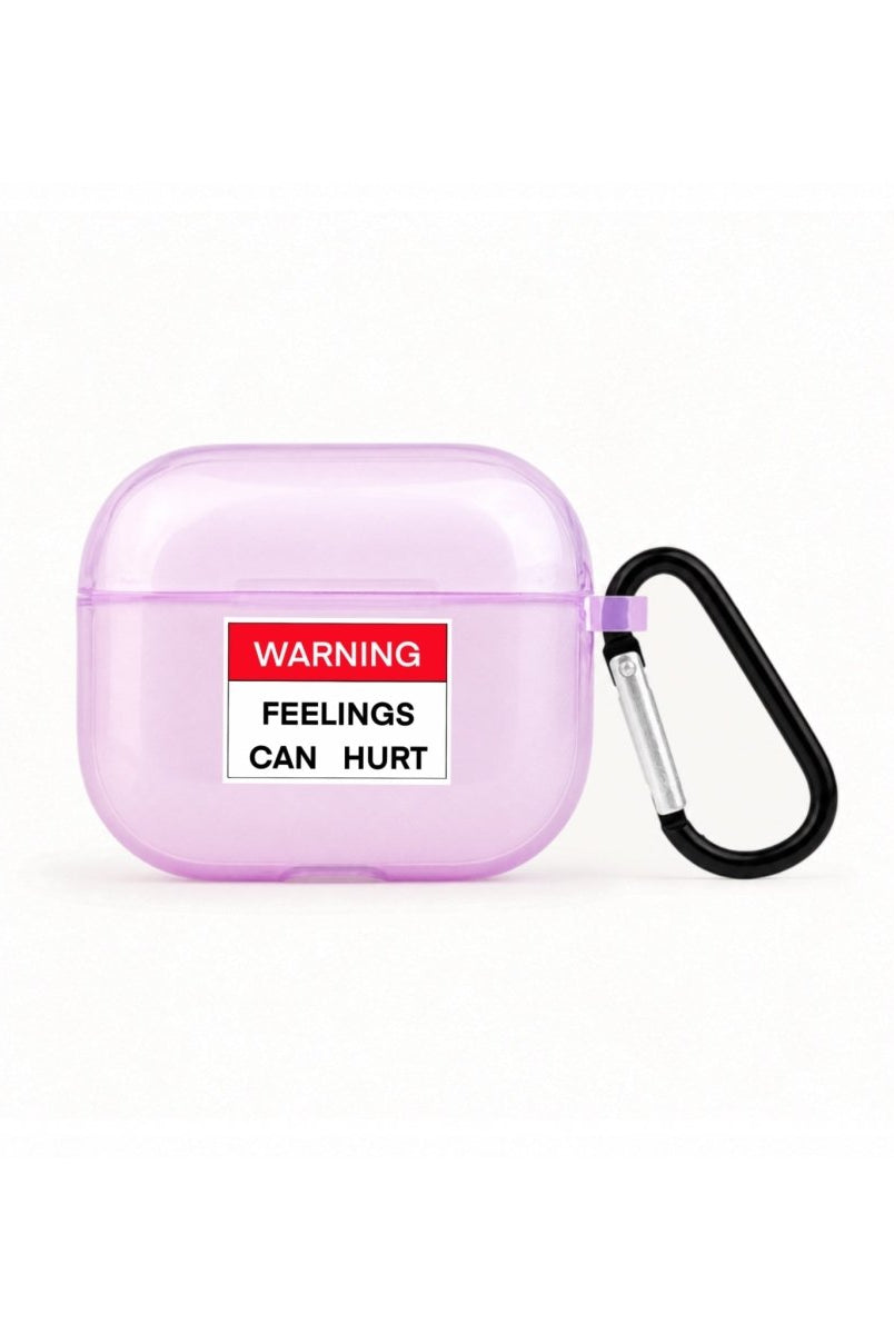 Warning AirPods 3 Şeffaf Silikon Kılıf Lila - Sumthincs