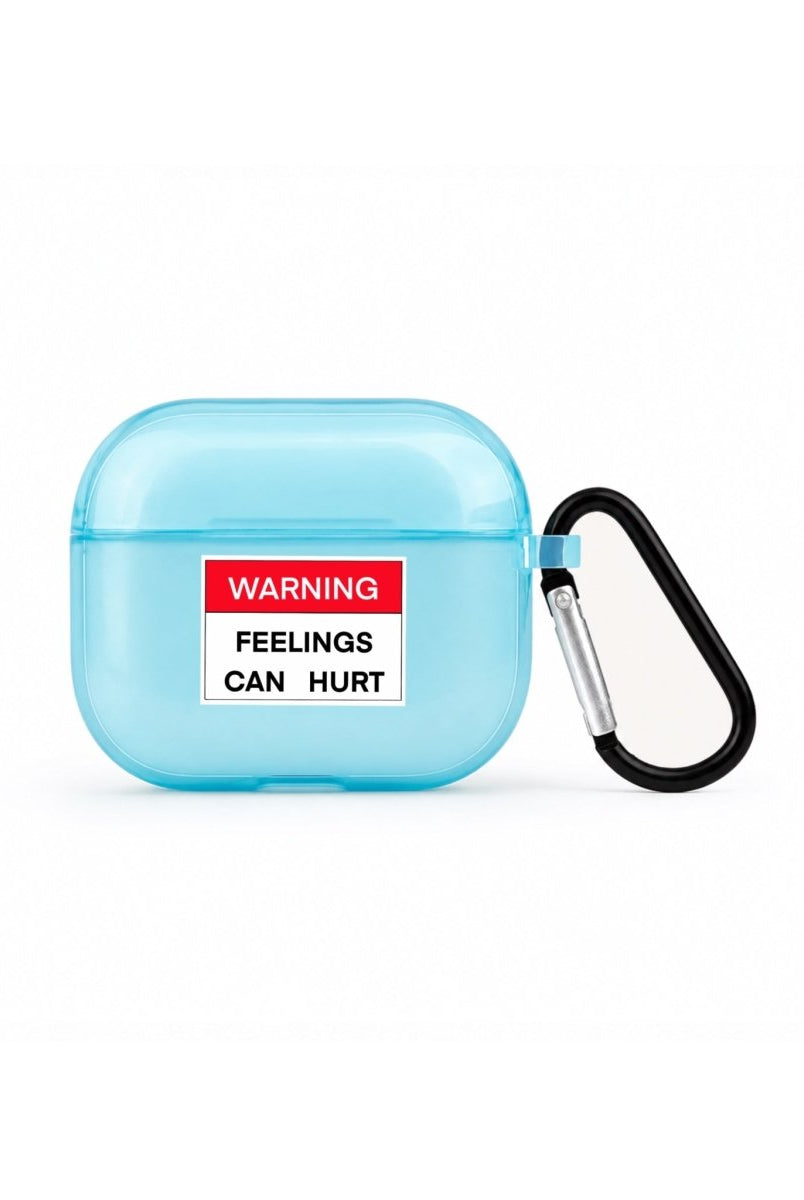 Warning AirPods 3 Şeffaf Silikon Kılıf Mavi - Sumthincs