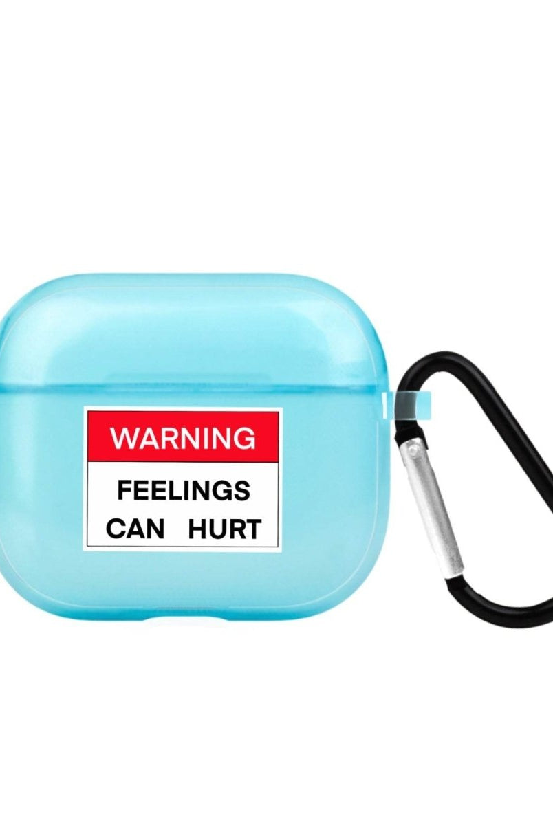 Warning AirPods 3 Şeffaf Silikon Kılıf Mavi - SUMTHINCS