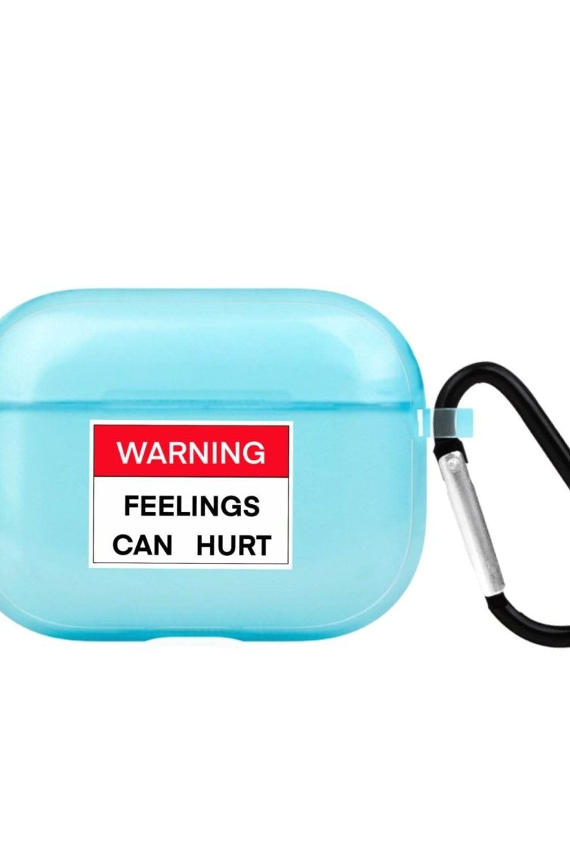 Warning AirPods Pro Şeffaf Silikon Kılıf Mavi - SUMTHINCS