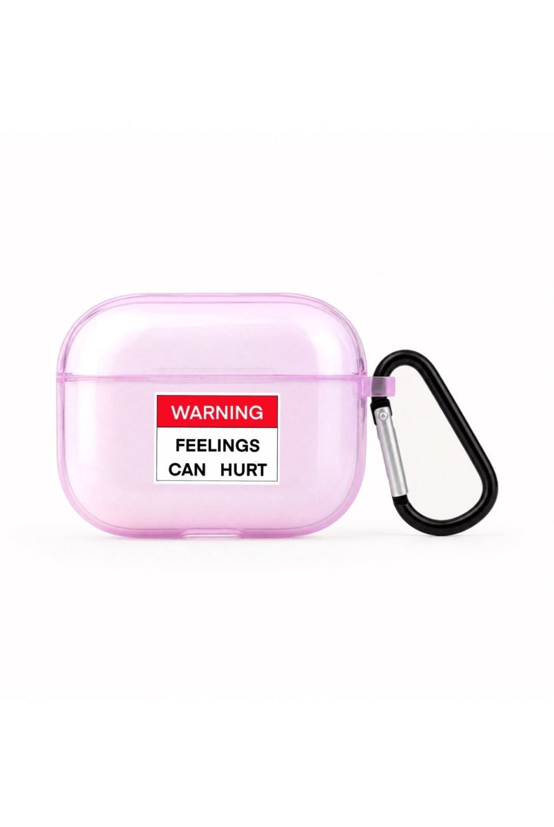 Warning AirPods Pro Şeffaf Silikon Kılıf Lila - Sumthincs