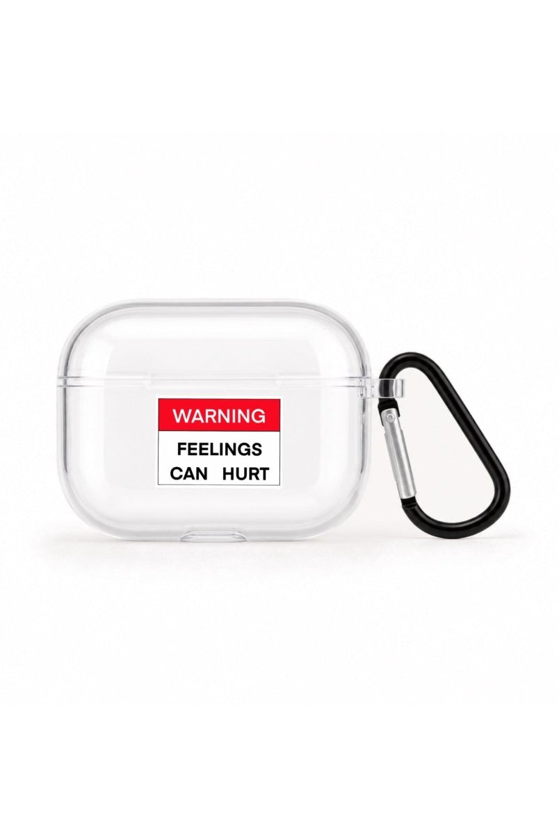 Warning AirPods Pro Şeffaf Silikon Kılıf Beyaz Şeffaf - Sumthincs