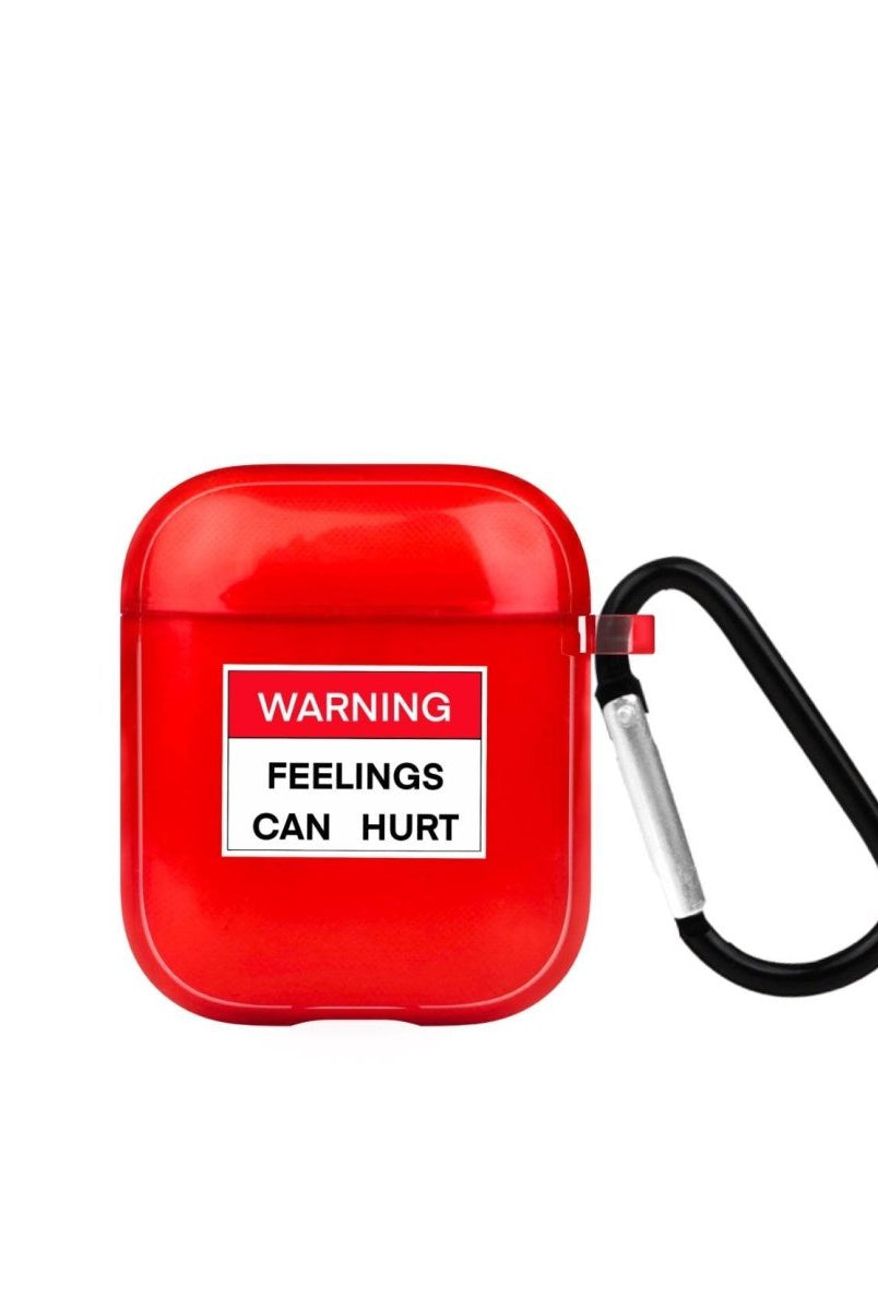 Warning AirPods Şeffaf Silikon Kılıf Kırmızı - SUMTHINCS