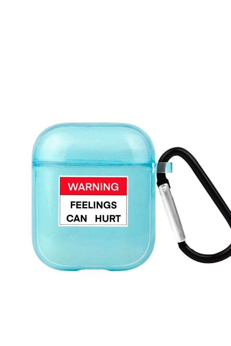 Warning AirPods Şeffaf Silikon Kılıf Mavi - SUMTHINCS