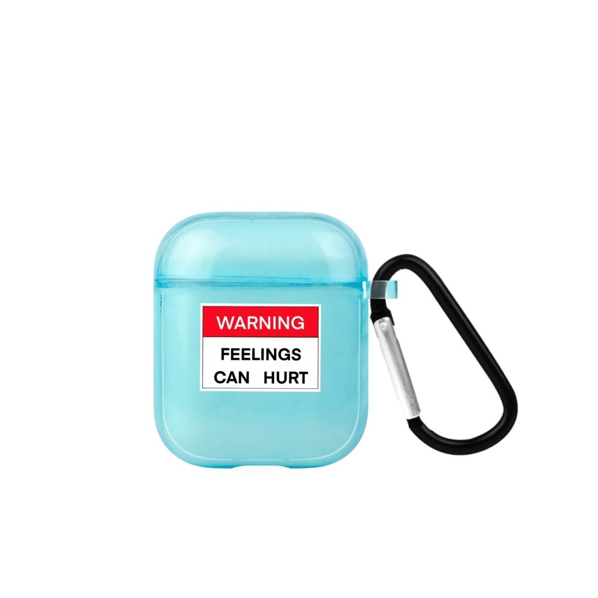 Warning AirPods Şeffaf Silikon Kılıf Mavi - SUMTHINCS