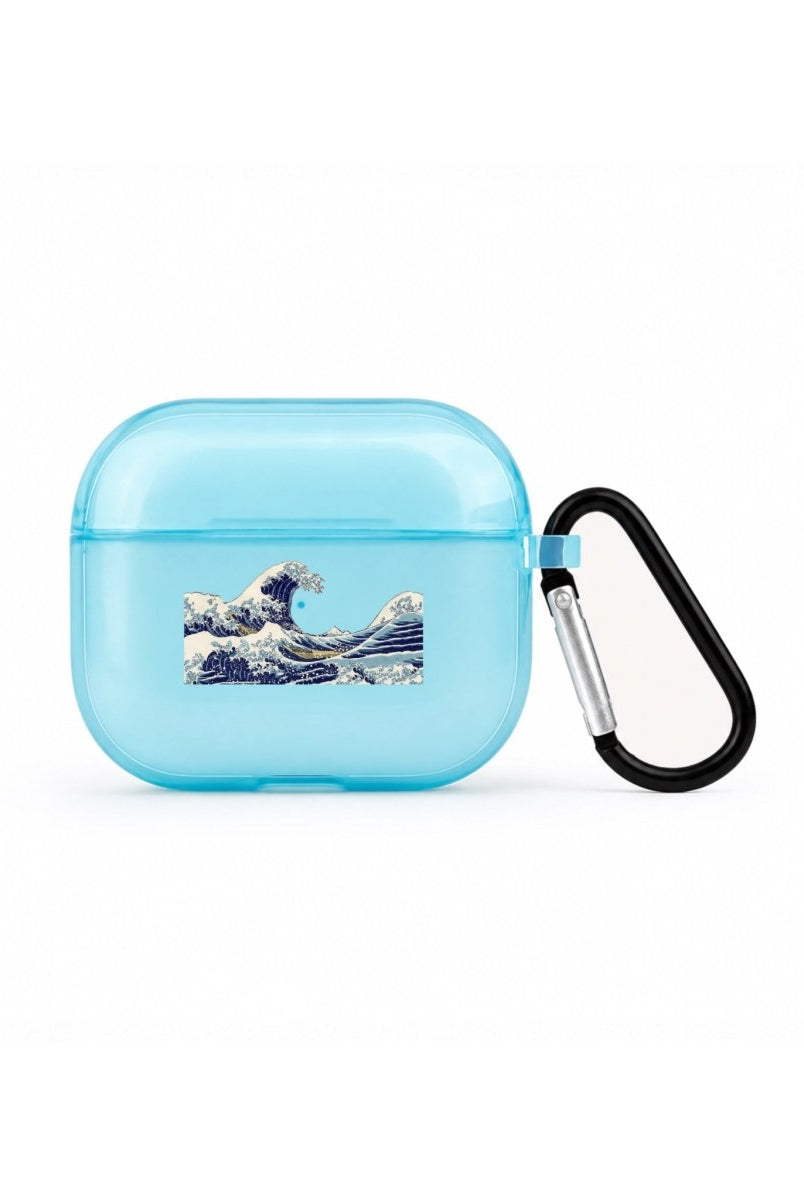 Waves AirPods 3 Şeffaf Silikon Kılıf Mavi - Sumthincs