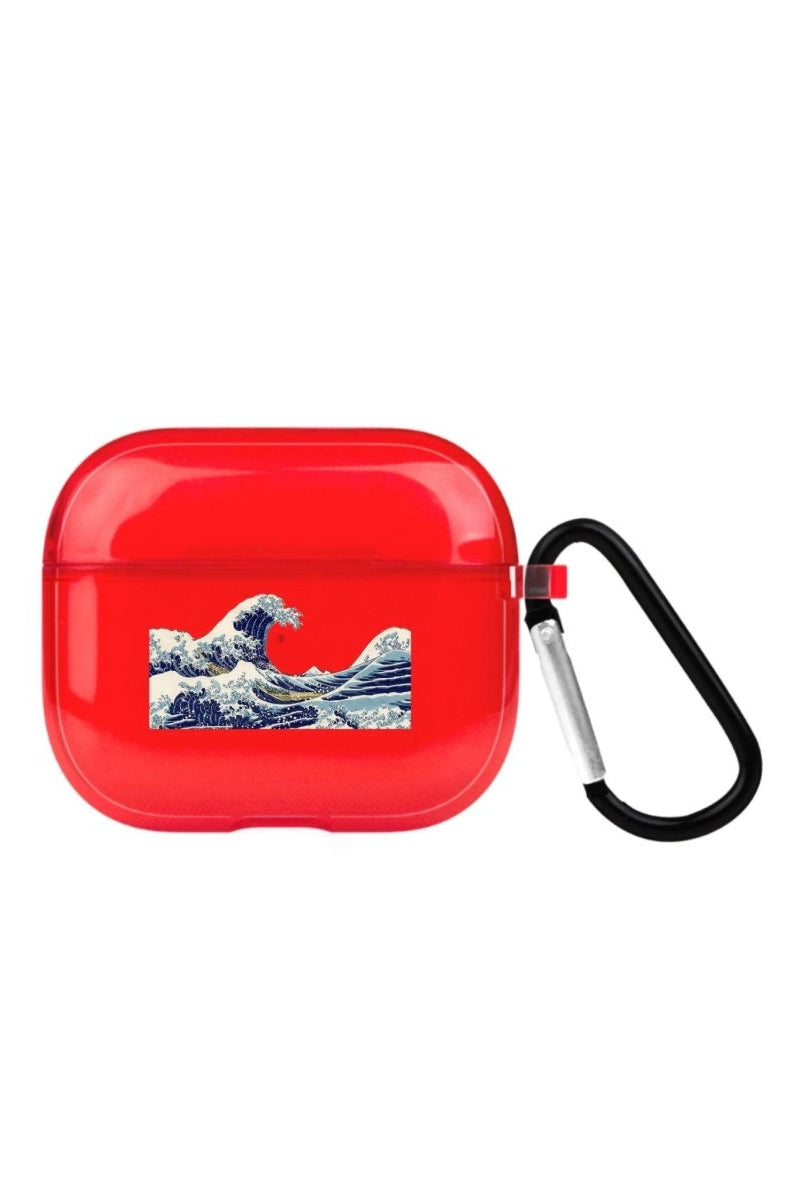 Waves AirPods 3 Şeffaf Silikon Kılıf Kırmızı - SUMTHINCS