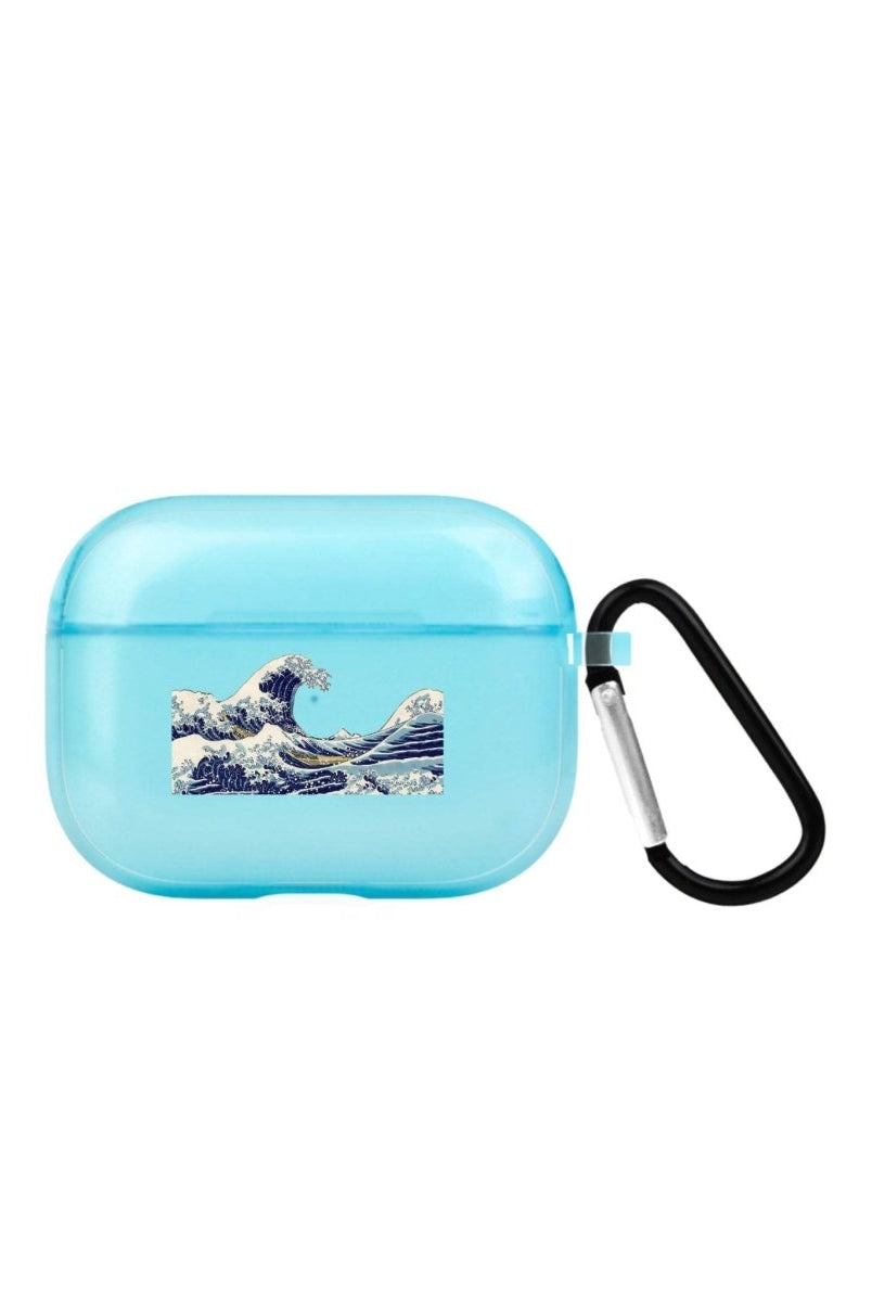 Waves AirPods Pro Şeffaf Silikon Kılıf Mavi - SUMTHINCS
