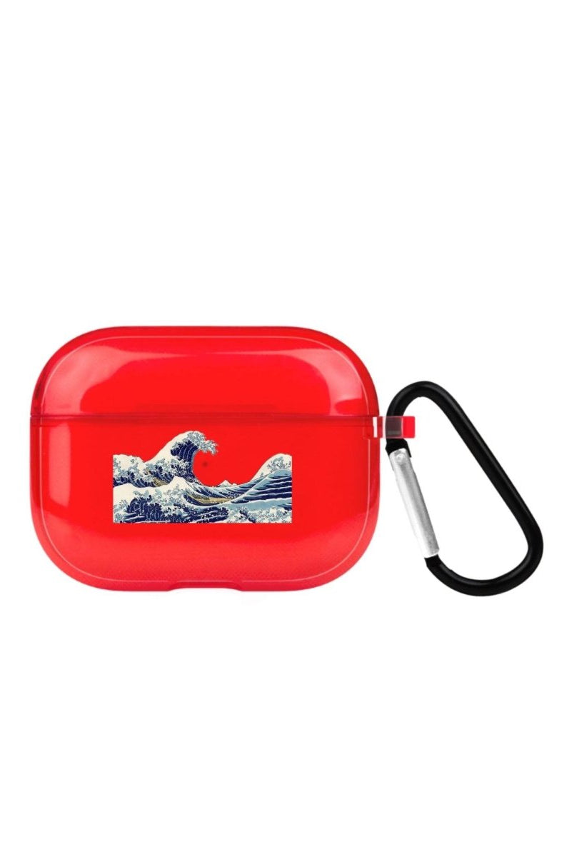 Waves AirPods Pro Şeffaf Silikon Kılıf Kırmızı - SUMTHINCS