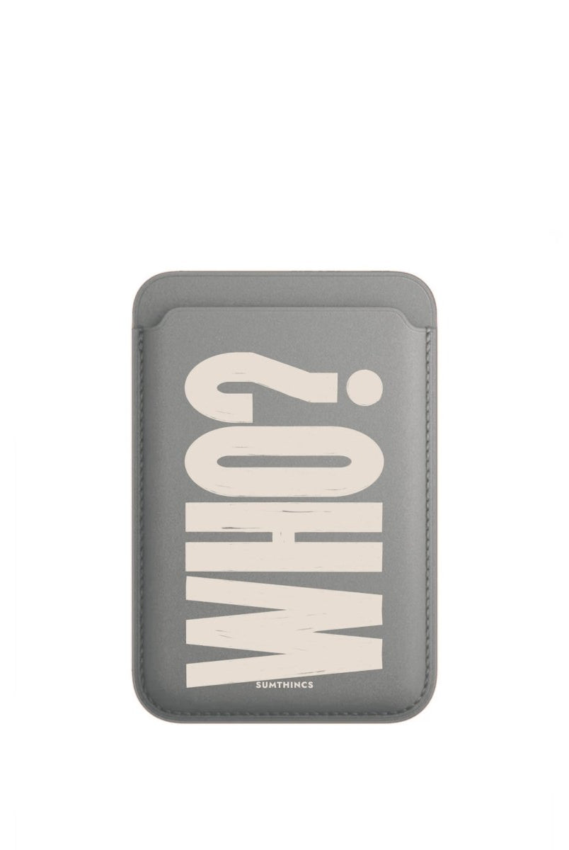 Who? MagSafe Deri Cüzdan Wallet Gri - Sumthincs