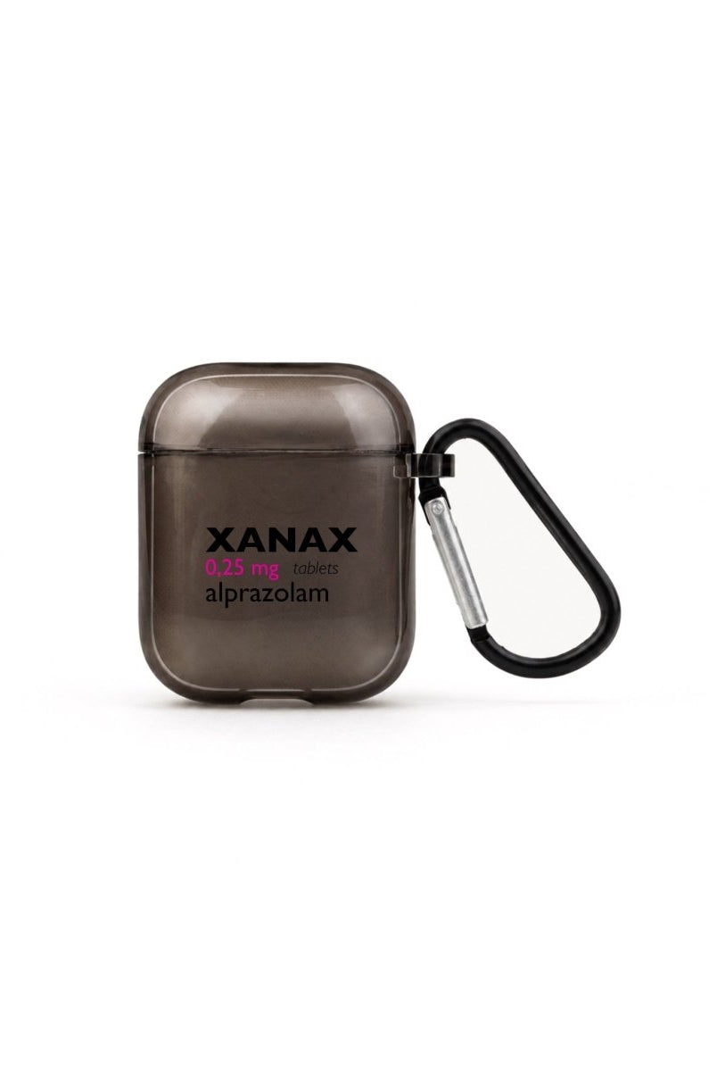Xanax AirPods 1. ve 2. Nesil Şeffaf Silikon Kılıf Siyah - Sumthincs