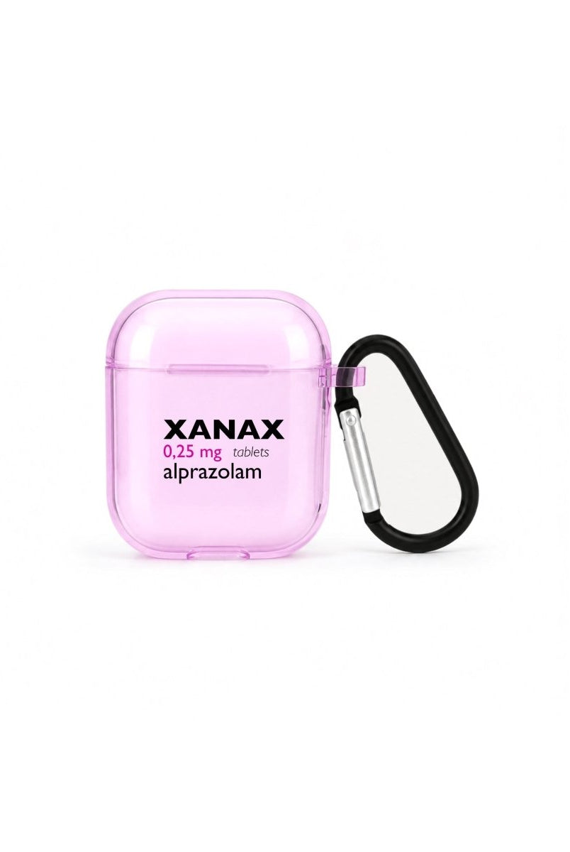 Xanax AirPods 1. ve 2. Nesil Şeffaf Silikon Kılıf Lila - Sumthincs