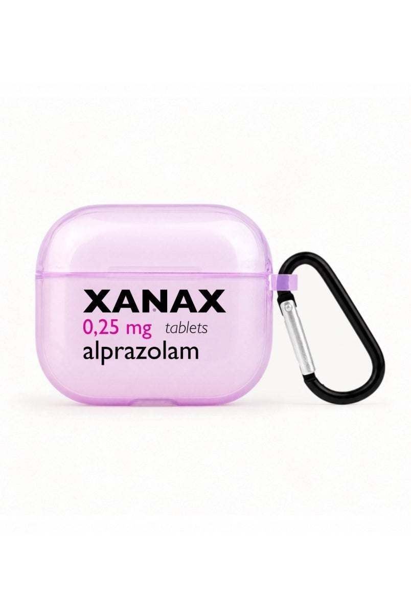 Xanax AirPods 3 Şeffaf Silikon Kılıf Lila - Sumthincs