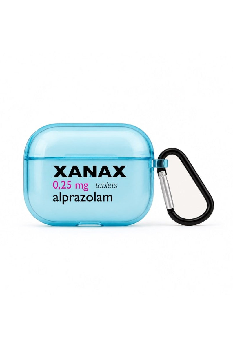 Xanax AirPods Pro Şeffaf Silikon Kılıf Mavi - Sumthincs