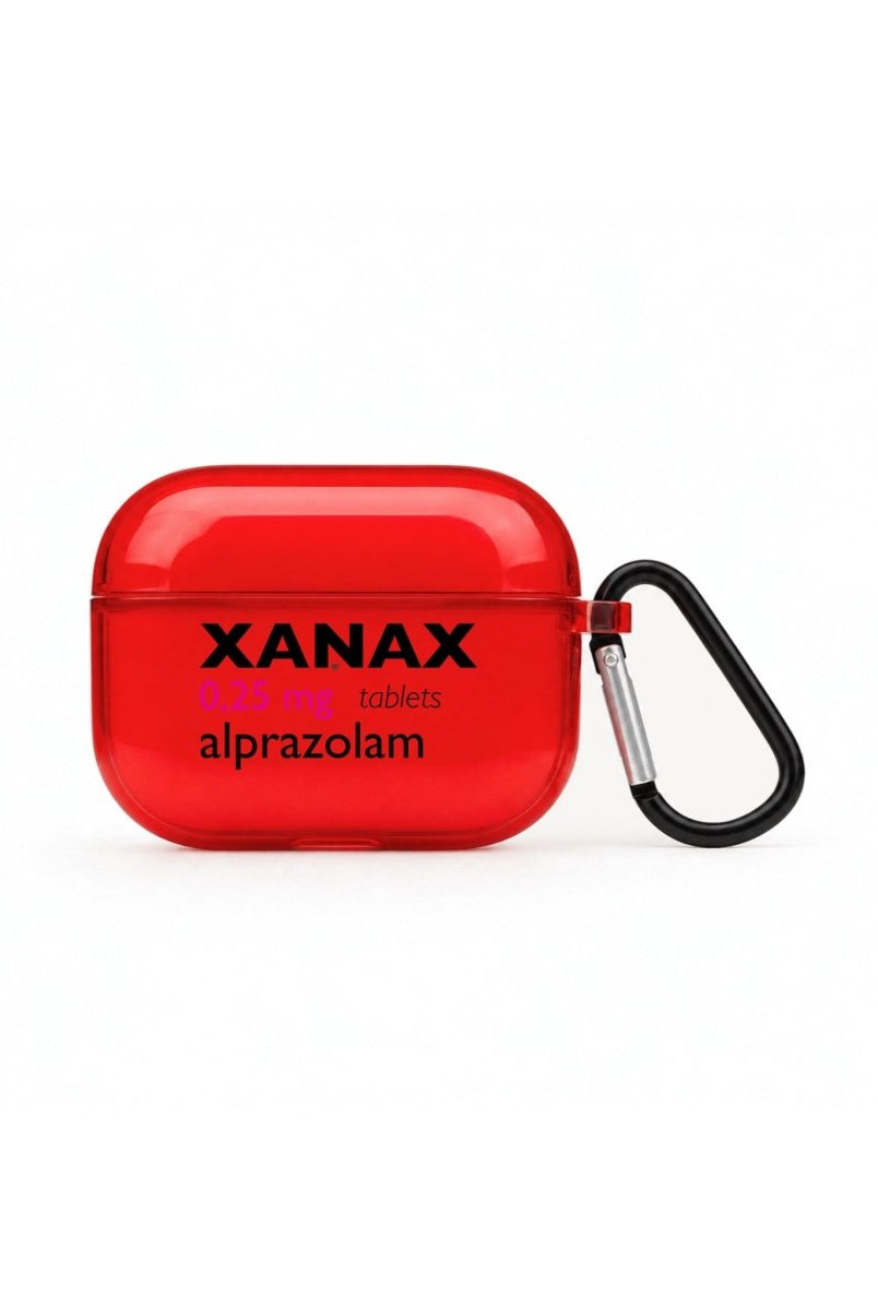Xanax AirPods Pro Şeffaf Silikon Kılıf Kırmızı - Sumthincs