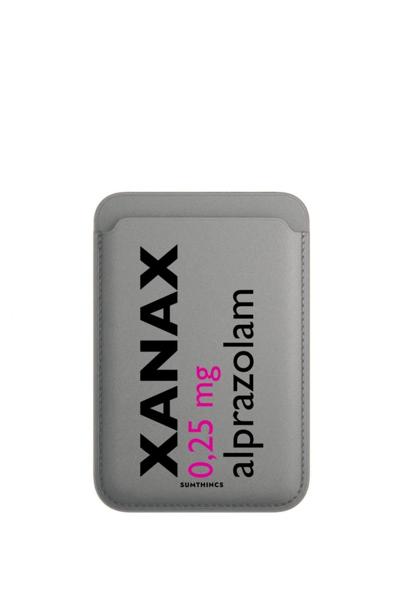 Xanax MagSafe Deri Cüzdan Wallet Gri - Sumthincs