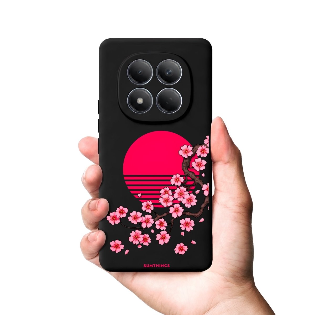 Xiaomi Cherry Blossom Dawn Premium Telefon Kılıfı Gri - Sumthincs