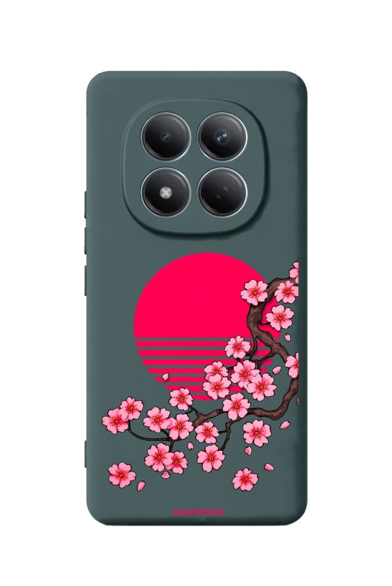Xiaomi Cherry Blossom Dawn Premium Telefon Kılıfı Kaktüs Yeşili - Sumthincs