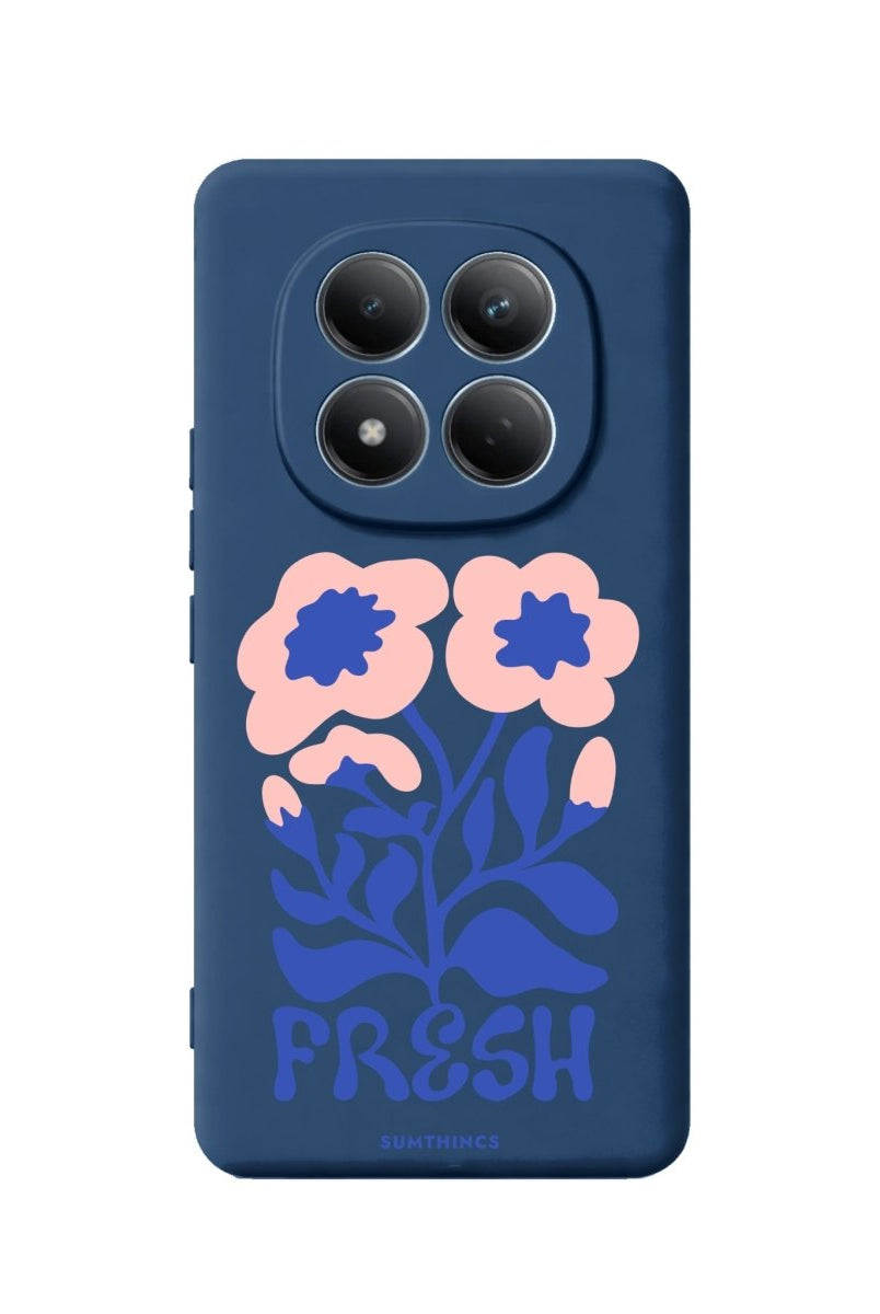Xiaomi Fresh Flowers Premium Telefon Kılıfı Pasifik Mavi - Sumthincs