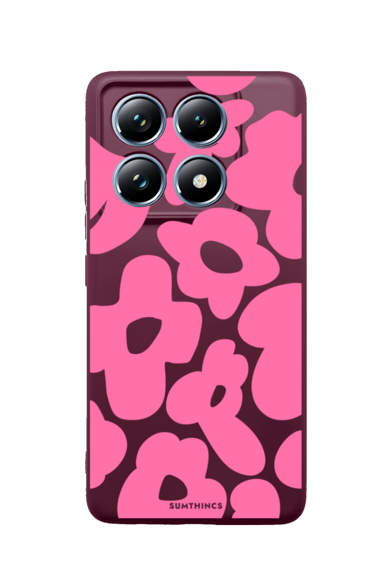 Xiaomi Mi 11T/11T Pro Daisy Pop Premium Telefon Kılıfı Bordo - SUMTHINCS