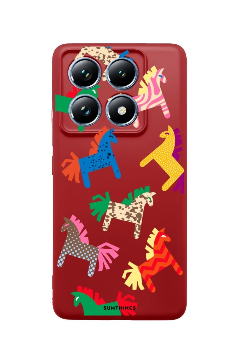 Xiaomi Mi 14T Pro Ponies Premium Telefon Kılıfı Kırmızı - SUMTHINCS