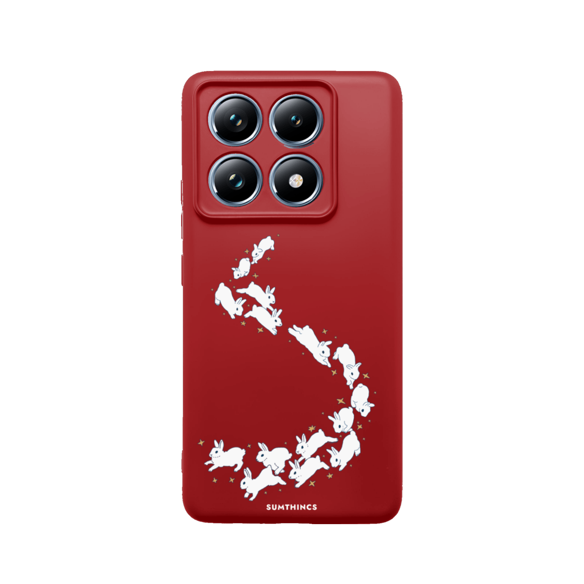 Xiaomi Mi 14T Pro Starry Bunnies Premium Telefon Kılıfı Kırmızı - SUMTHINCS