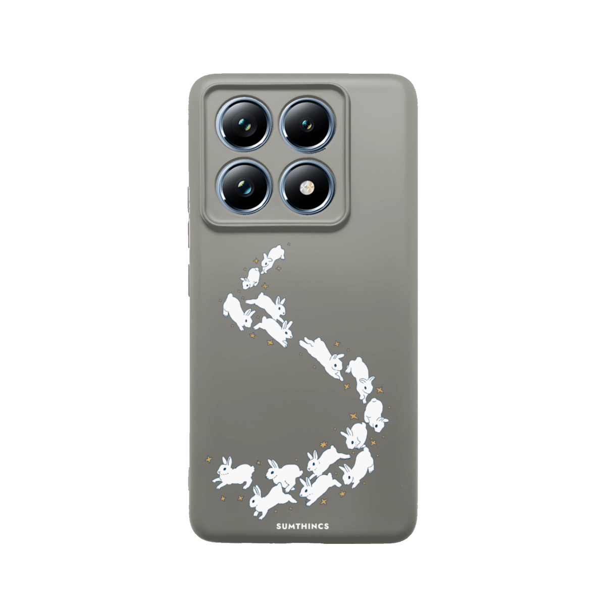 Xiaomi Mi 14T Pro Starry Bunnies Premium Telefon Kılıfı Gri - SUMTHINCS