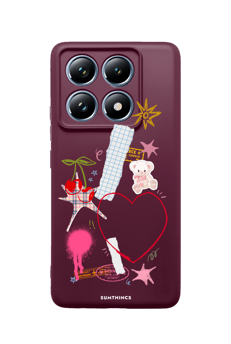 Xiaomi Mi 14T Sweet Chaos Premium Telefon Kılıfı Bordo - SUMTHINCS