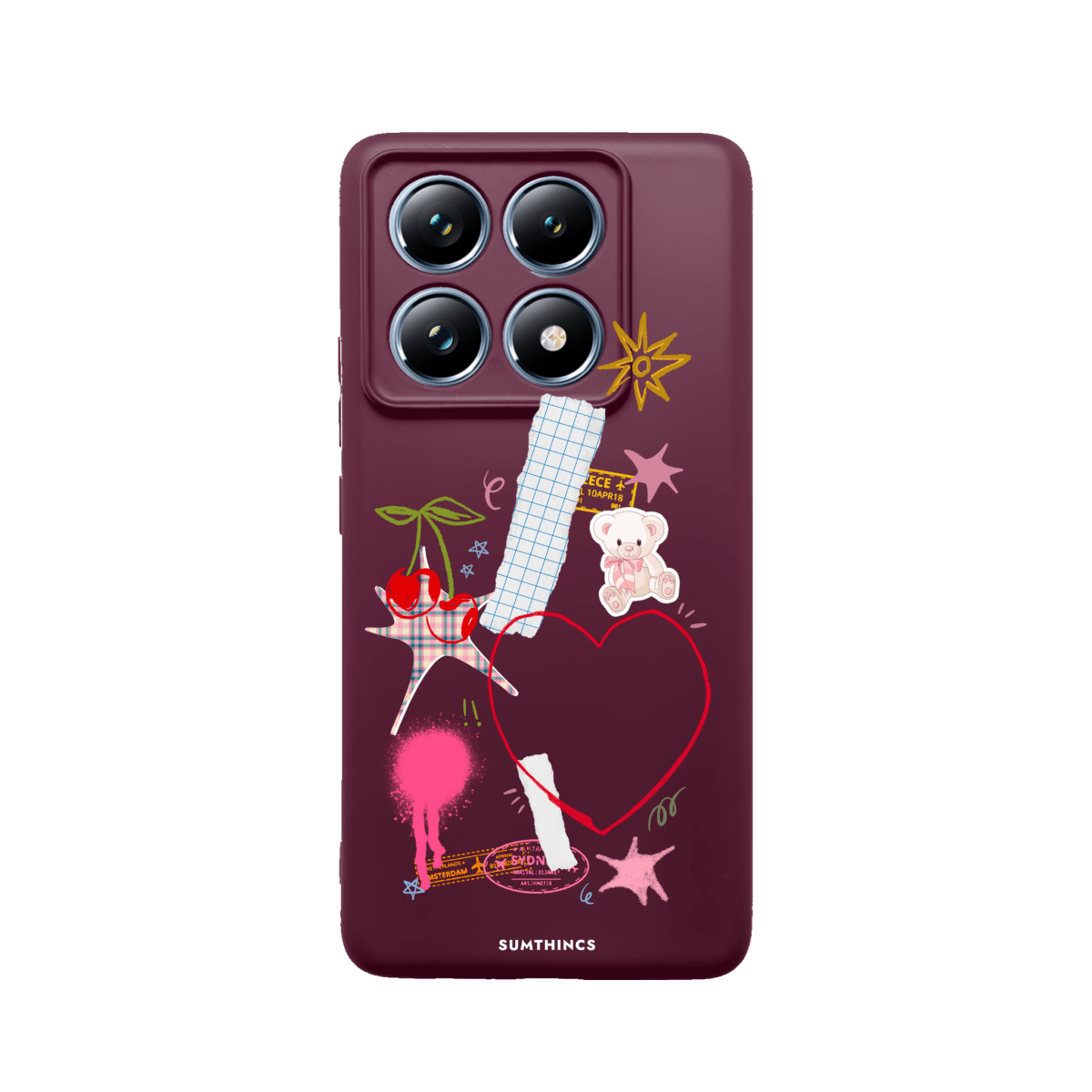 Xiaomi Mi 14T Sweet Chaos Premium Telefon Kılıfı Bordo - SUMTHINCS