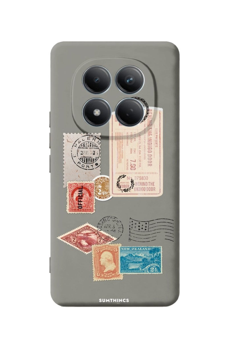 Xiaomi Post Stamps Premium Telefon Kılıfı Gri - Sumthincs