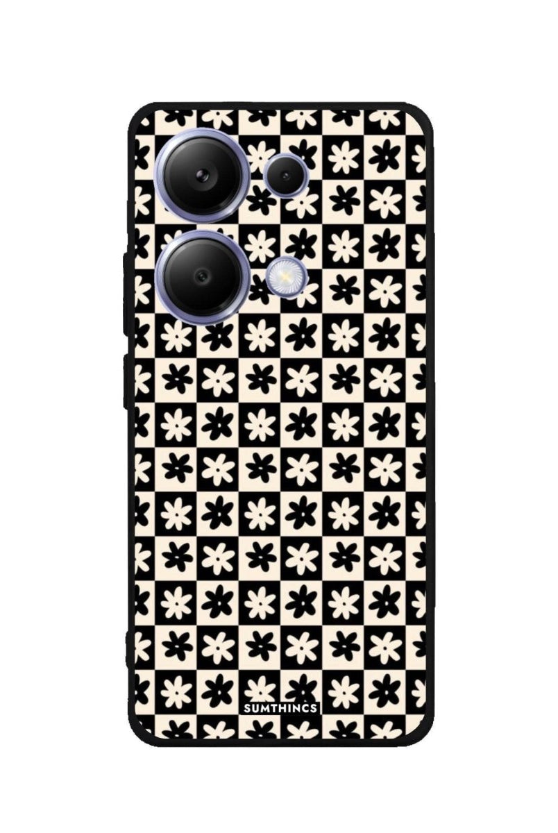 Xiaomi Redmi 13 Check Flowers Premium Telefon Kılıfı - SUMTHINCS