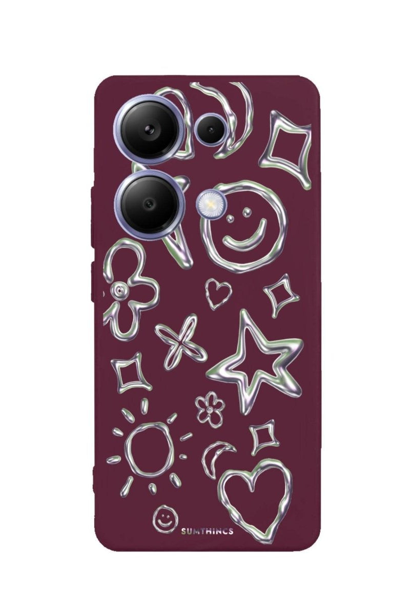 Xiaomi Redmi 13 Silver Doodles Premium Telefon Kılıfı - SUMTHINCS