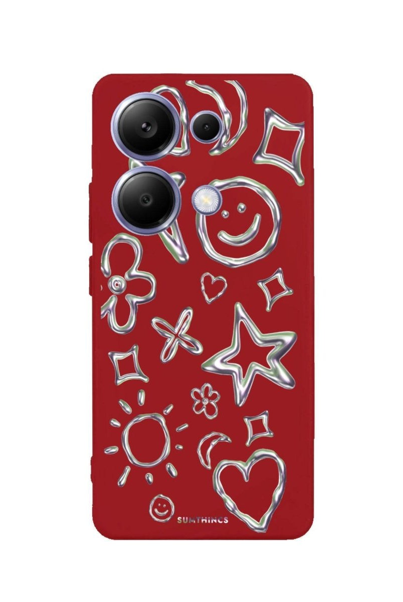 Xiaomi Redmi 13 Silver Doodles Premium Telefon Kılıfı - SUMTHINCS