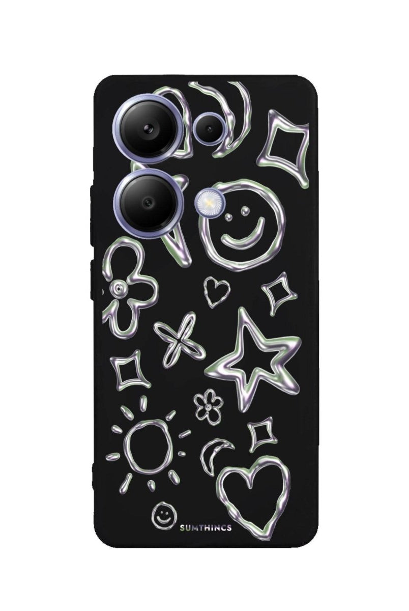 Xiaomi Redmi 13 Silver Doodles Premium Telefon Kılıfı - SUMTHINCS